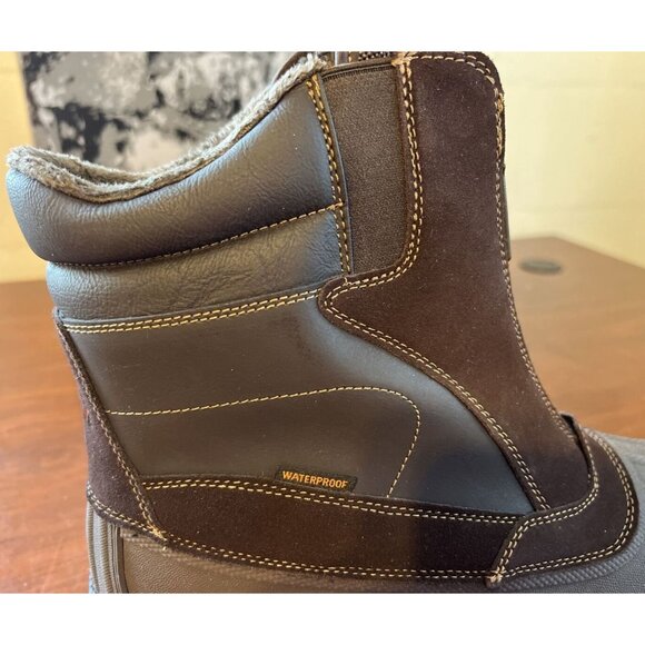 Nortiv 8 Thinsulate 170410-W Brown Insulated Waterproof Snow Boots Mens Sz 14 - Picture 5 of 12